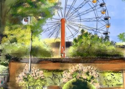 fürther Riesenrad Gemälde von Claudia Rauch